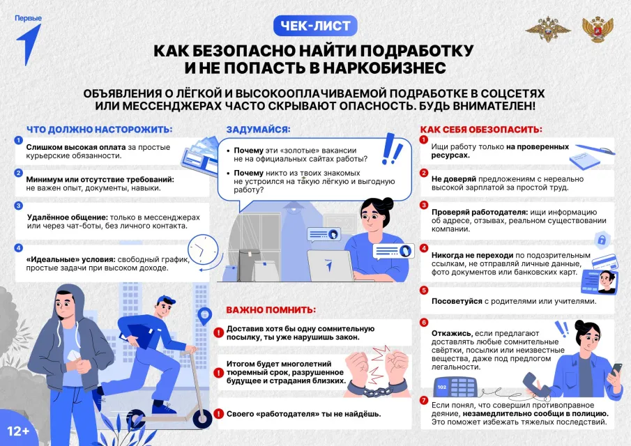 Чек-лист "Как безопасно найти подработку и не попасть в наркобизнес"