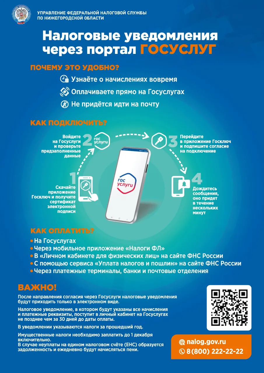 Налоговые уведомления через портал госуслуг