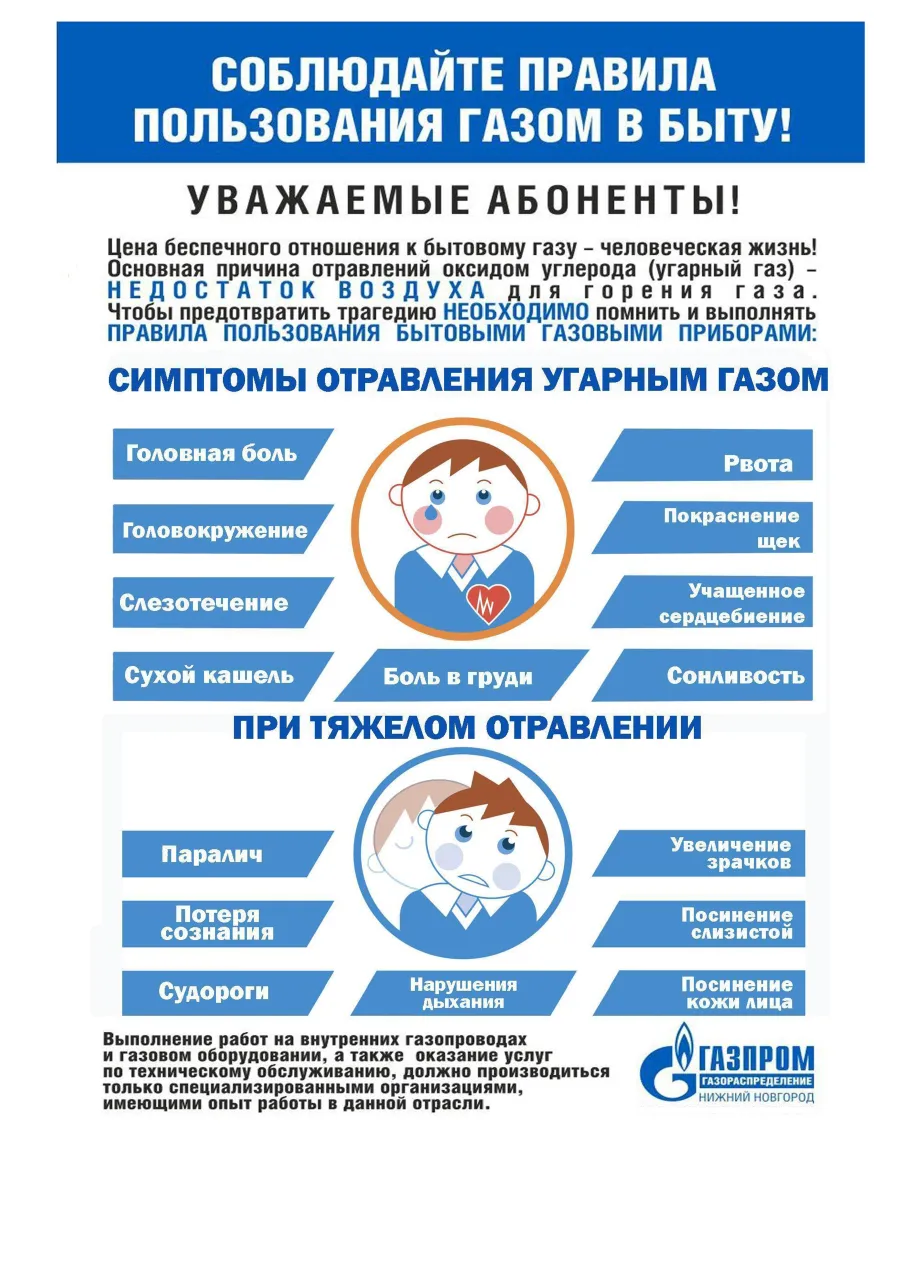 О необходимости соблюдения правил пользования газом в быту