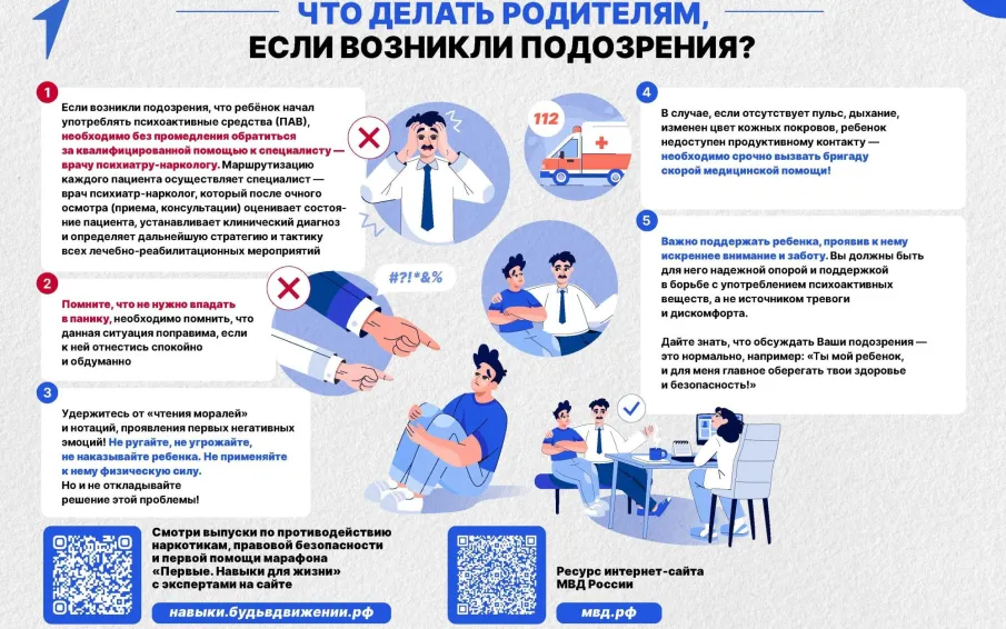 Что делать родителям, если возникли подозрения, что ребёнок начал употреблять психоактивные средства.